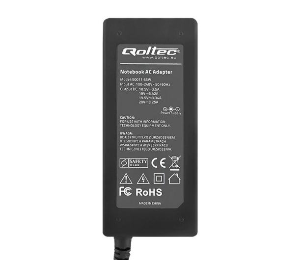 QOLTEC Uniwersalny automatyczny zasilacz, 65W, 8 wtyczek 50011 - 256274 - zdjęcie 4